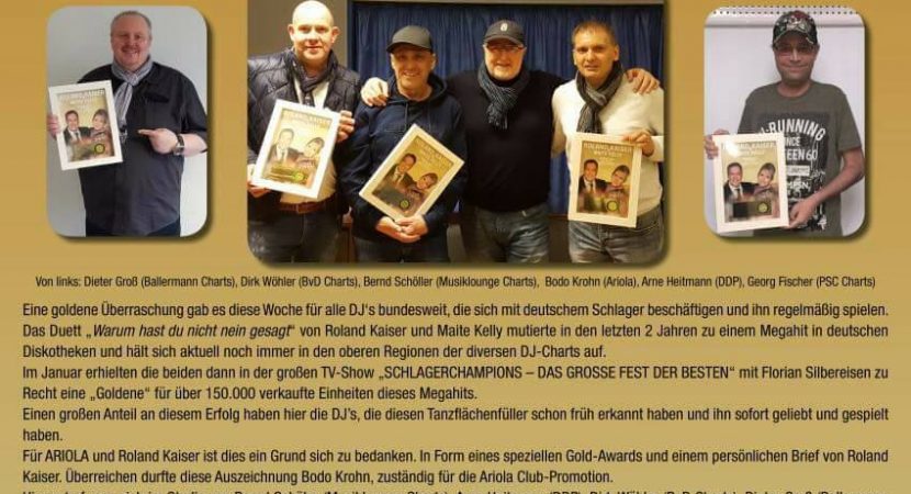 Ballermann CHarts Mit Dieter Groß Ausgezeichnet.