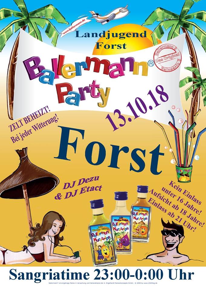 offiziell-lizenzierte BALLERMANN PARTY in Forst - DAS ORIGINAL!