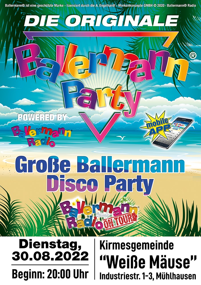 Originale Ballermann Party Am 30.08.22 Mit Der Kirmesgemeinde „Weiße Mäuse“
