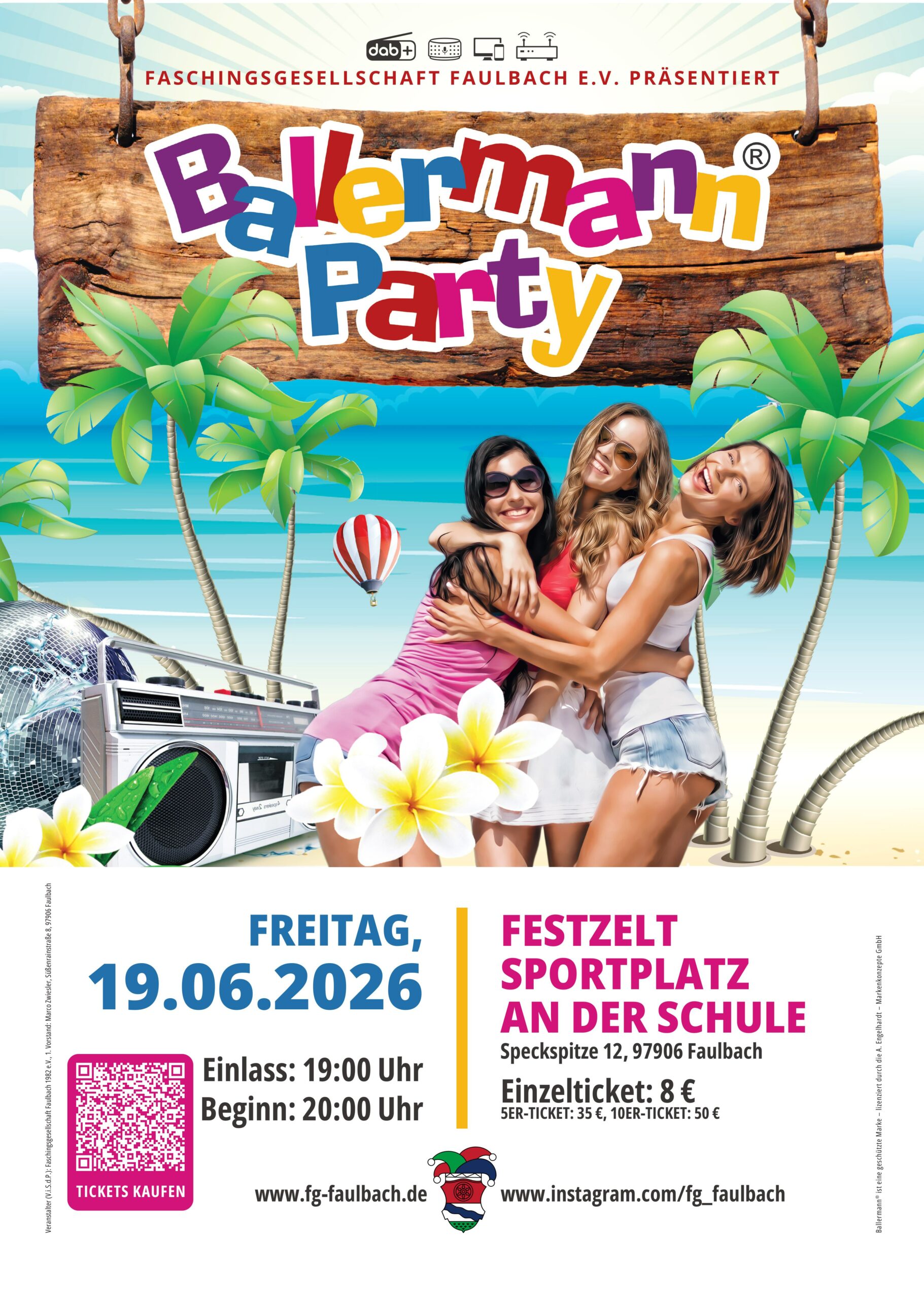 Ballermann Party: Faschingsgesellschaft Faulbach E.V. Im Malle-Fieber